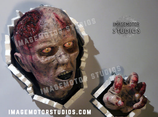 wall bursting walking dead zombie version 2 head and