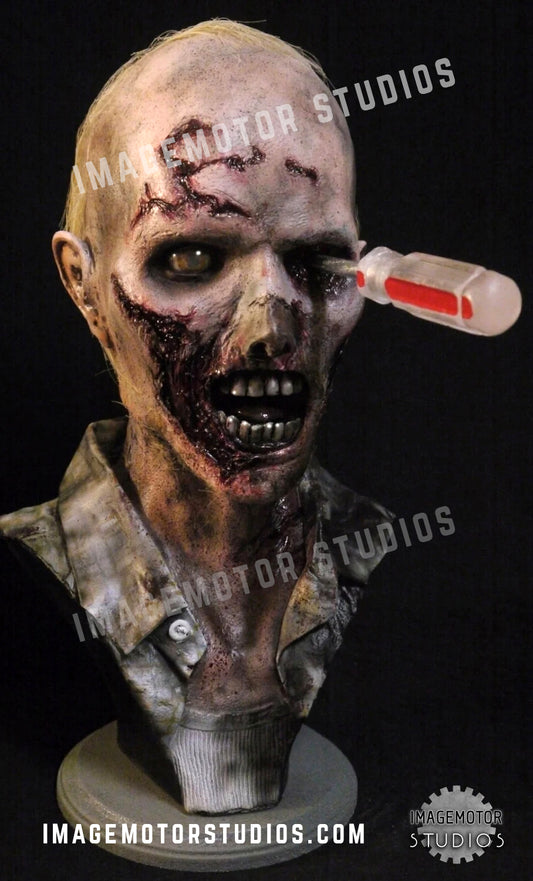 Walking Dead RV Zombie Bust with screwdriver 1:1 Scale Life size