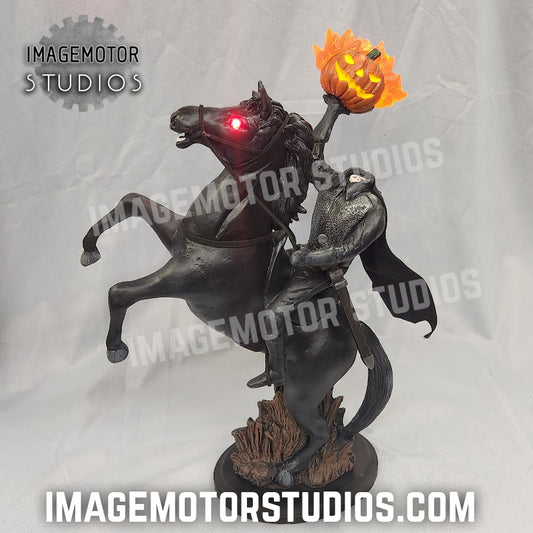 Headless Horseman lighted statuette