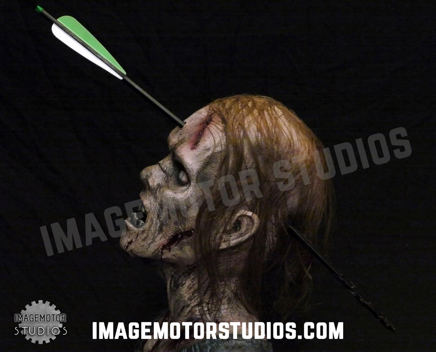 Life size 1:1 scale Walking Dead crossbow arrow bolt Zombie walker bust