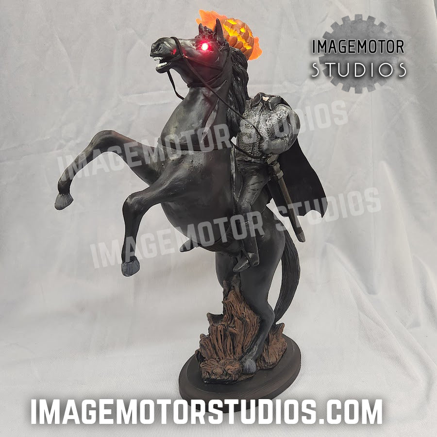 Headless Horseman lighted statuette