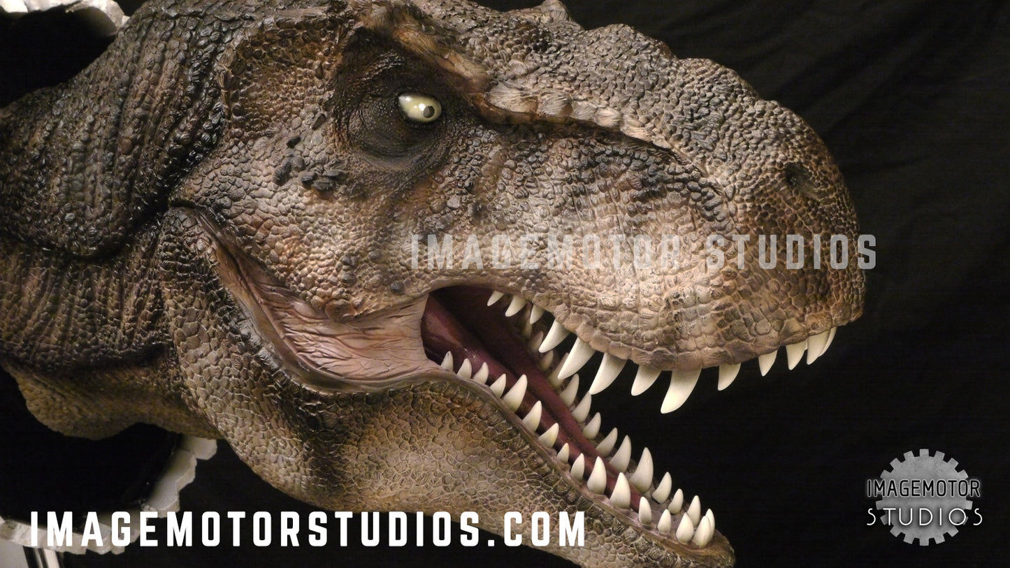 wall bursting T-Rex Tyrannosaurus bust hanging prop replica