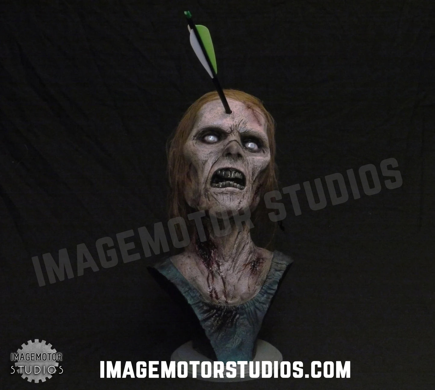 Life size 1:1 scale Walking Dead crossbow arrow bolt Zombie walker bust