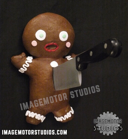 Killer Gingerbread man with knife